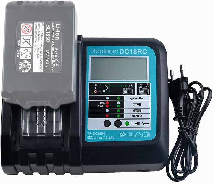 GOLEMON® 5000mAh BL1850B Akku mit DC18RC Ladegerät 18V Li-Ion Ersatz für Makita LXT BL1830 BL1840 BL