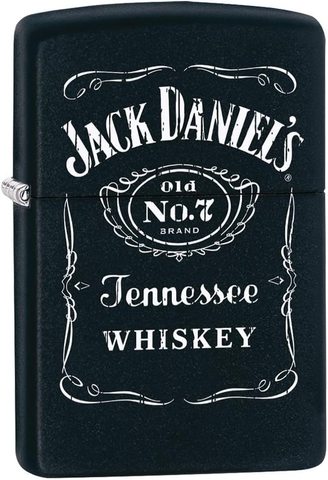 Zippo 2000409 Feuerzeug 60000604 Jack Daniel's Old No 7 Brand Benzinfeuerzeug, Messing, black matte