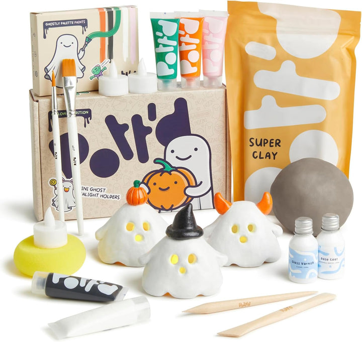 Pott'd Mini-Töpfer-Sets | Lufttrocknendes Töpferset für Erwachsene | Mit Farben, Töpferwerkzeugen un