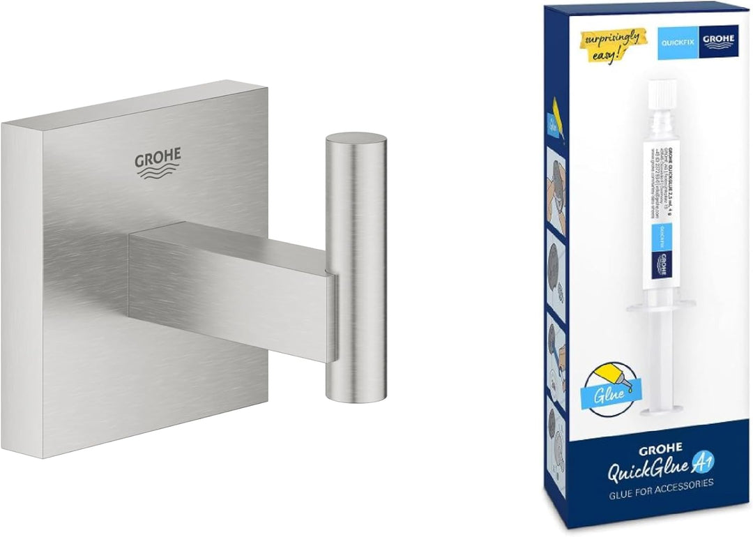 Grohe Start Cube - Bademantelhaken (verdeckte Befestigung, Material: Metall), supersteel, 40961DC0 +