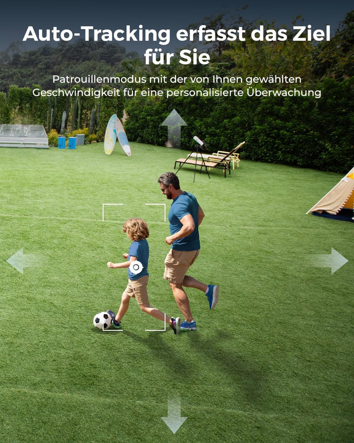 Reolink 4K 8MP UHD PTZ Outdoor Überwachungskamera PoE mit 5X 3D optischem Zoom, Auto-Tracking, Farbn