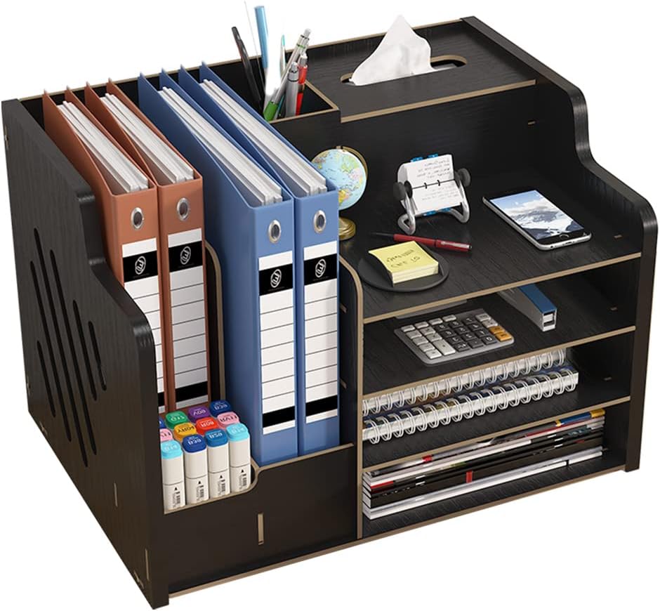 Aktualisierter Schreibtisch-Organizer aus Holz, grosse Kapazität, Schreibtisch-Organizer, ordentlich