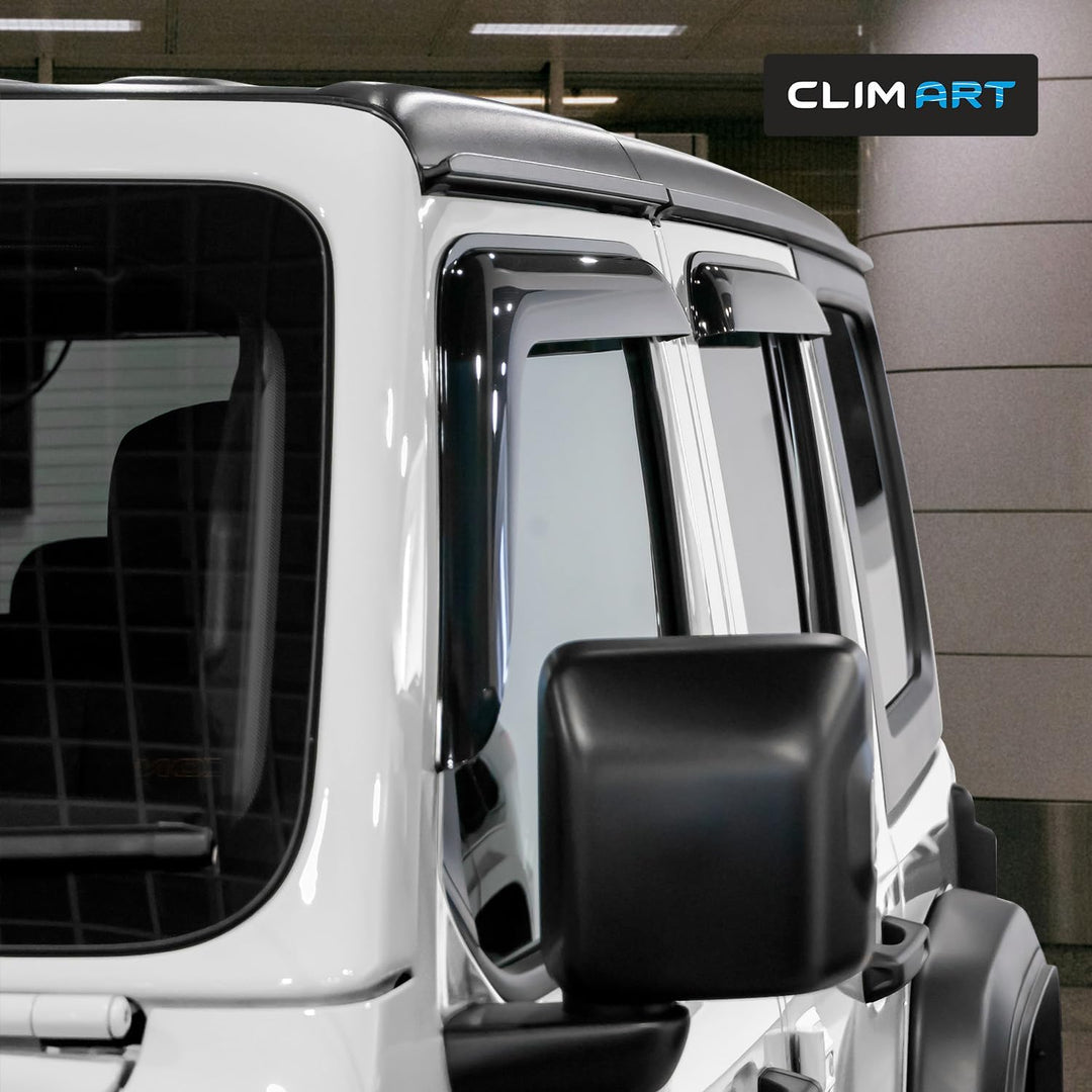 CLIM ART Windabweiser für/kompatible mit Jeep Wrangler 2018-2024 SUV, Autofenster Regenschutz, Regen