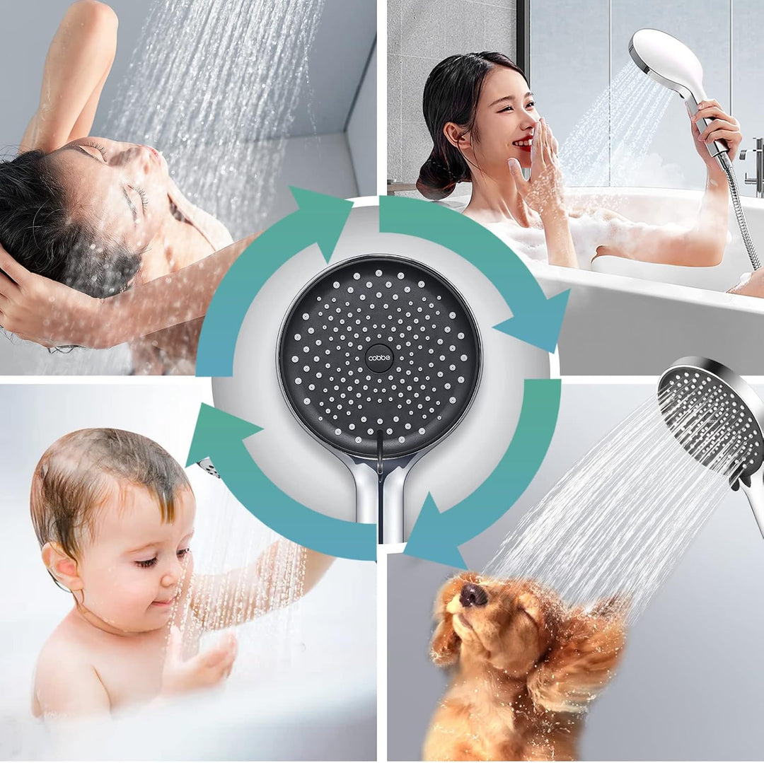 Cobbe Duschkopf Wassersparender, Sparduschkopf, Duschkopf mit Schlauch, Grossem Regendusche Duschkop
