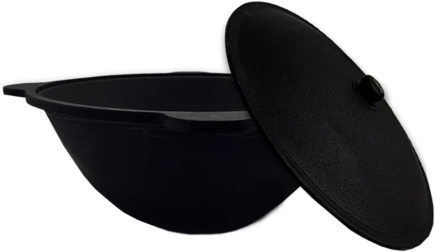 Utschak aus Edelstahl 2mm mit Rauchrohr Timur mit Kazan aus Gusseisen 16L