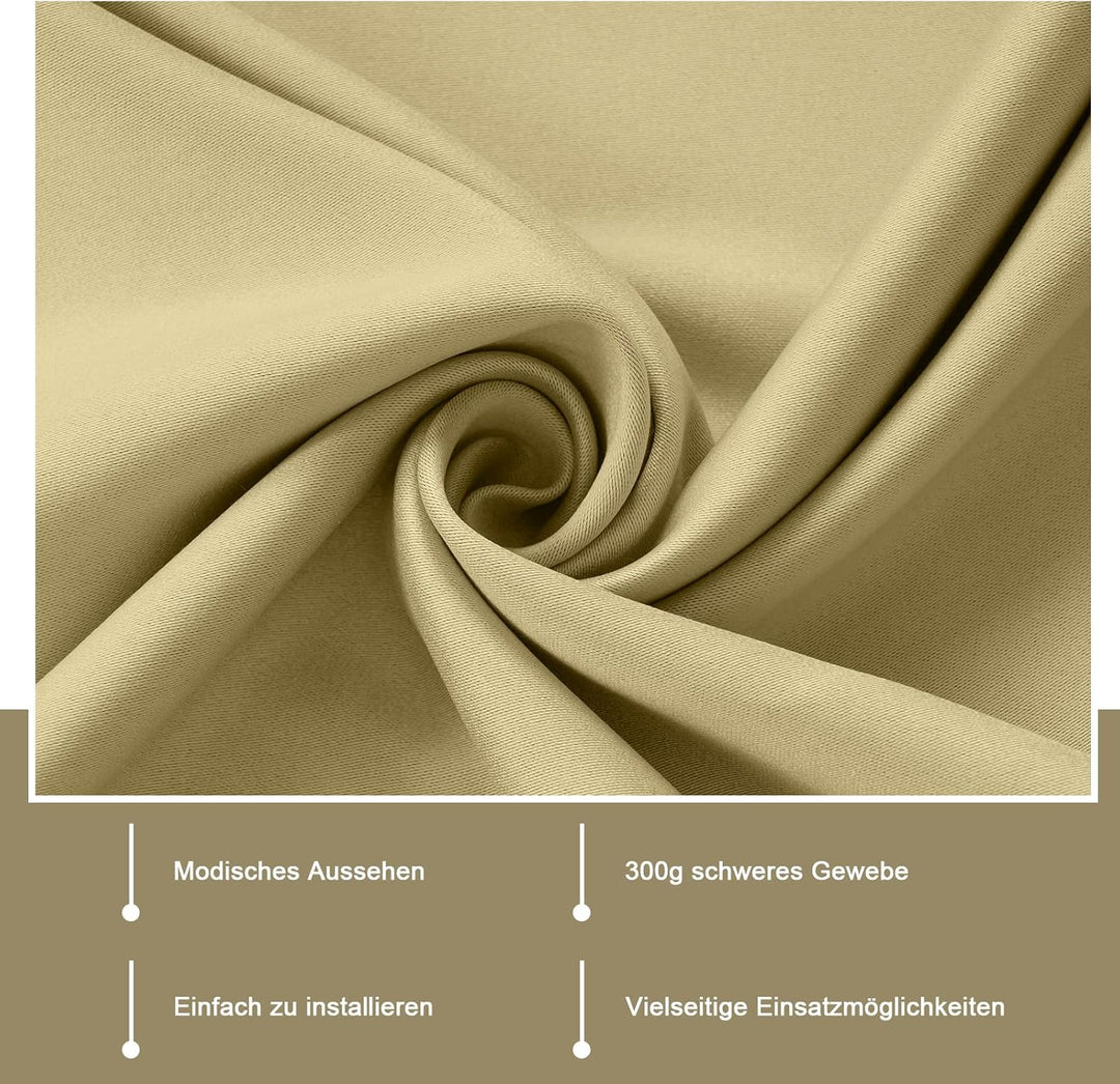 WOLTU Verdunklungsvorhang Blickdicht Gardinen mit Γsen Thermovorhang KΓ€lteschutz WΓ€rmeschutzvorhang