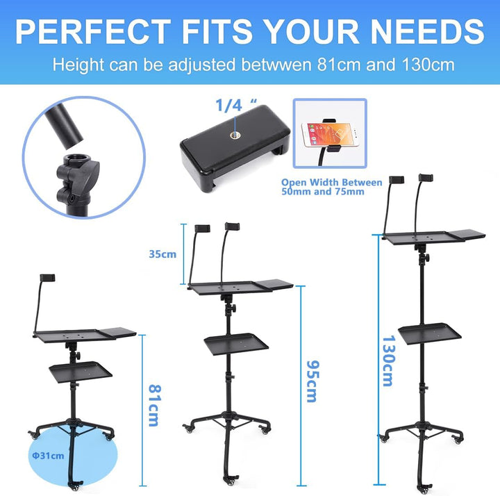 BOLLUMA Laptop Projektor Ständer Projektorständer Beamer Stativ Bodenständer verstellbare 81cm bis 1