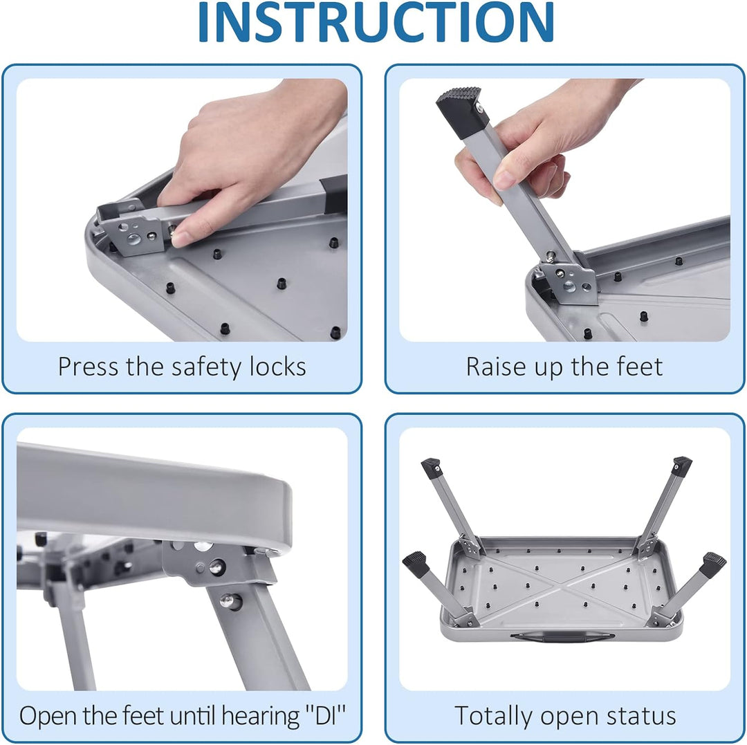 KINGRACK Tritthocker, Trittstuhl, zusammenklappbar, einstufige Leiter mit Rutschfester Gummimatte, L