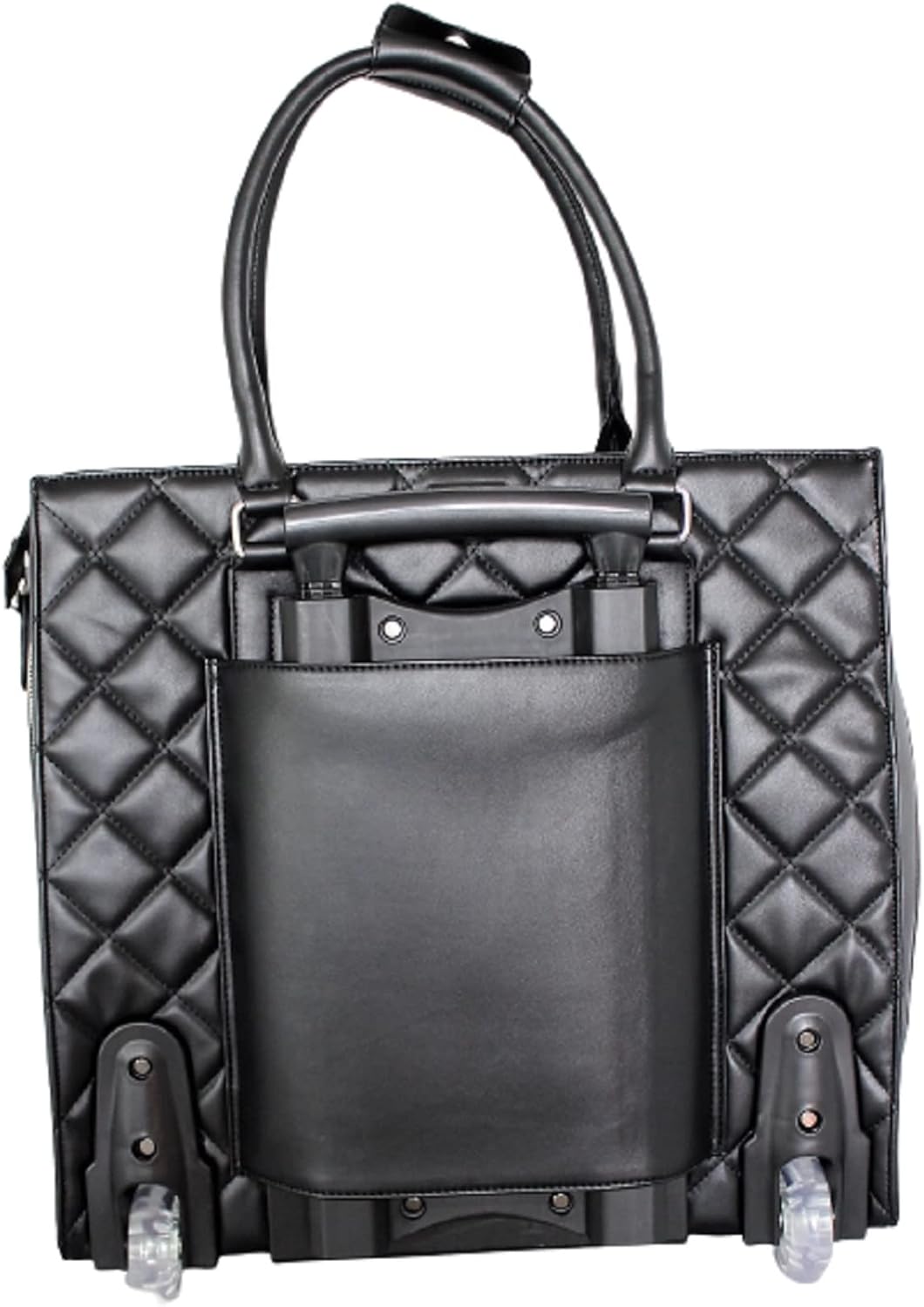 Bowatex Aktentasche Damen Trolley Laptoptrolley Karo Schwarz Leicht