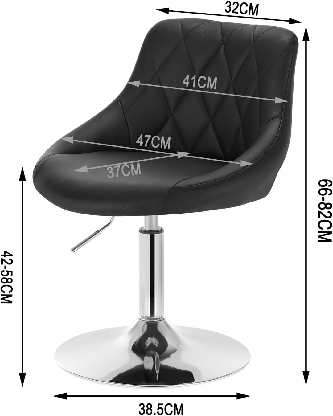 WOLTU 4er Set Verstellbarer Sitzhocker Stuhl Arbeitshocker Bürohocker Schminkhocker mit Rückenlehne