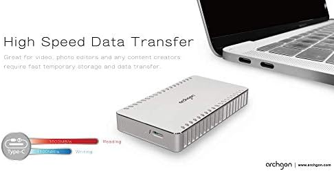 Archgon X70 480GB Silber Thunderbolt 3 Portable External PCIE SSD (up to R/W 1600/1100 MB/s) nur für