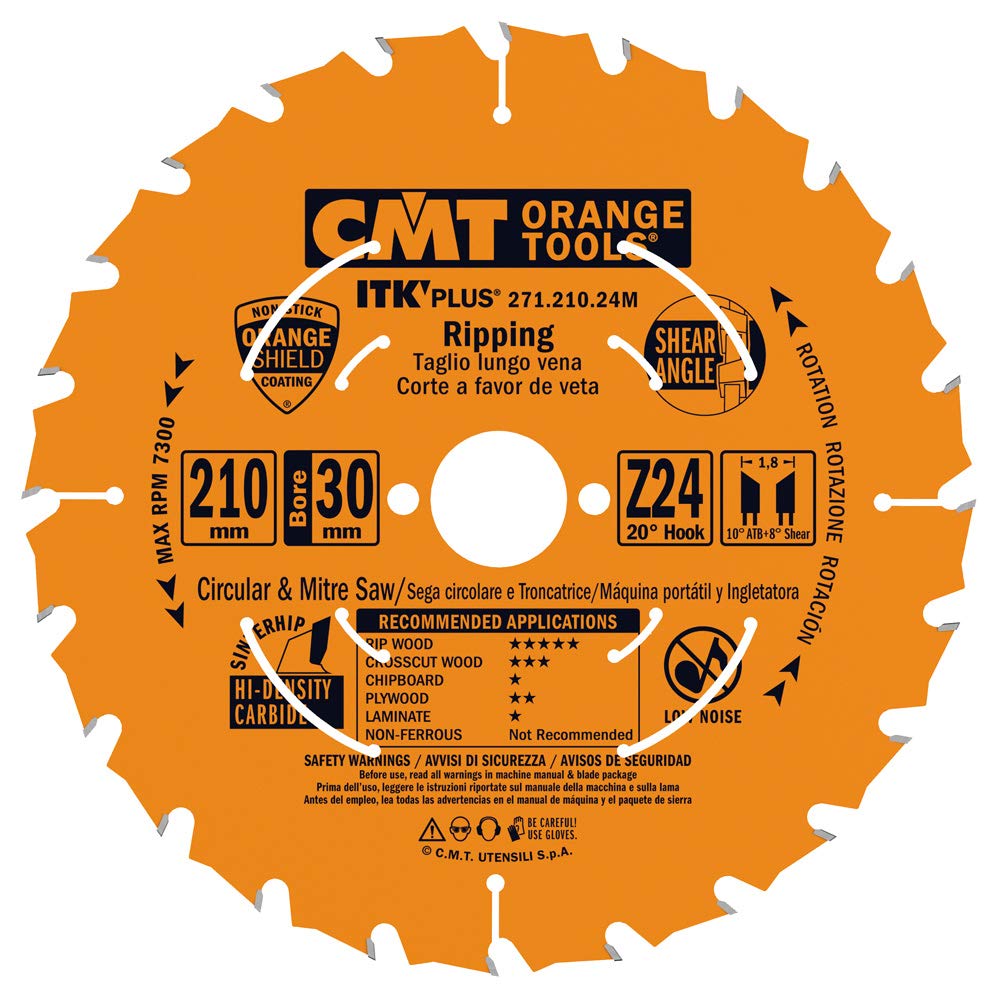 CMT - Kreissägeblatt (ULTRA ITK) HW 210X1.8/1.2X30 (+25) Z24 ATB+S