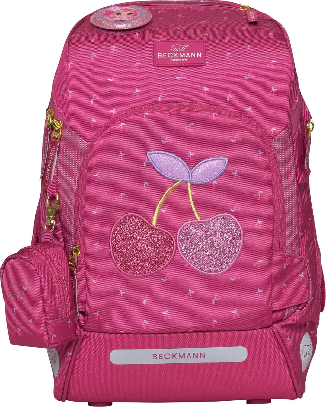 BECKMANN, Schulrucksack-Set Active Air FLX, 6-teilig, Grundschule, inkl. Regenüberzug, 22L, Cherry