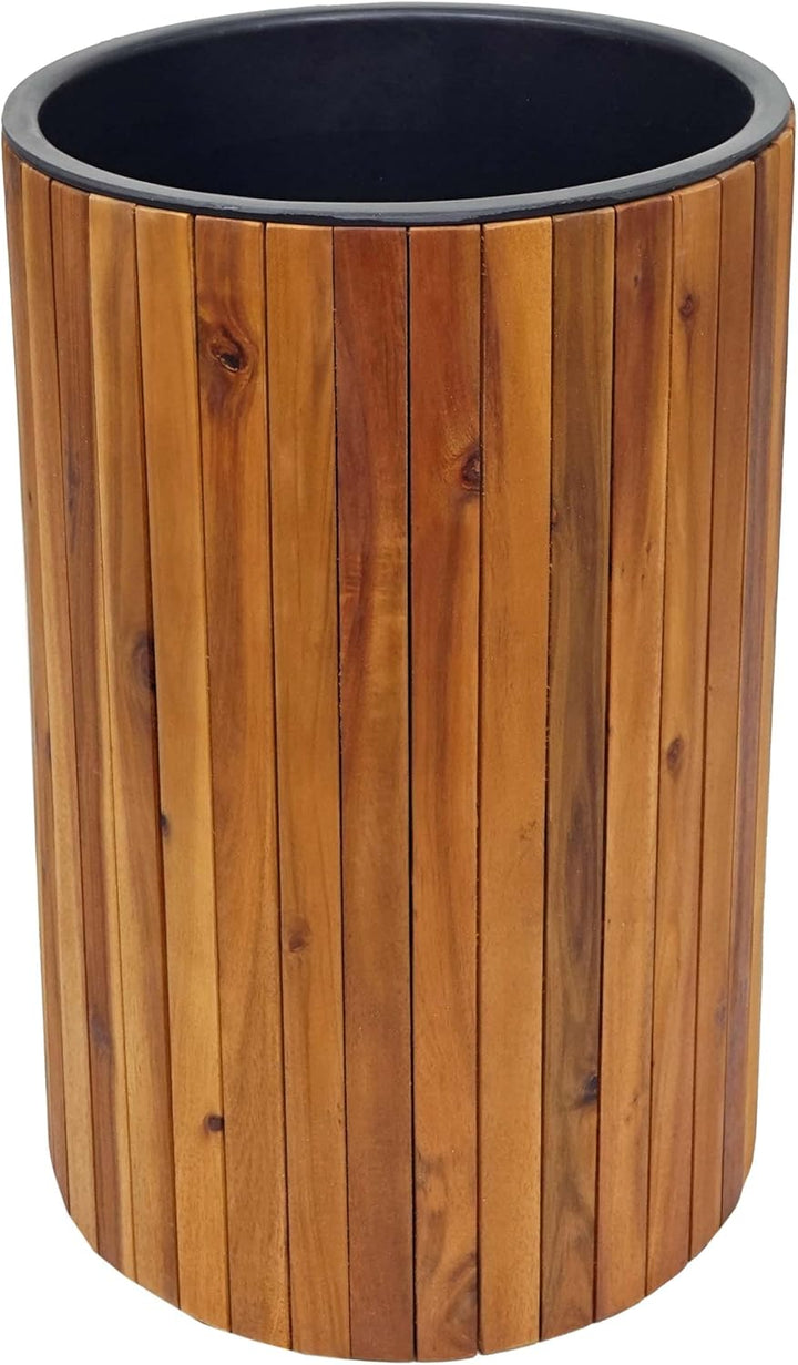 Mendler Pflanzkasten HWC-L24, Pflanzkübel Blumentopf Blumenkasten, rund 50x34cm Outdoor Akazie Holz