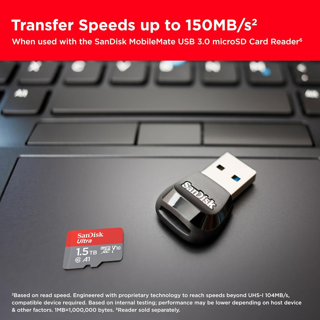 SanDisk Ultra Android microSDXC UHS-I Speicherkarte 1,5 TB + Adapter (Für Smartphones und Tablets, A