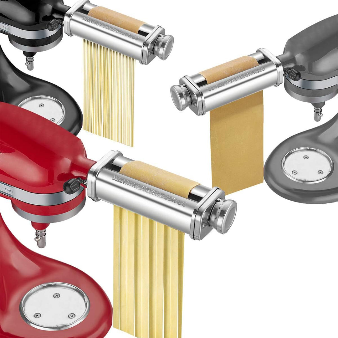 COFUN Edelstahl Nudelaufsatz für Kitchenaid Küchenmaschine, 3-In-1 Kitchen Aid Nudelaufsatz Set, Nud