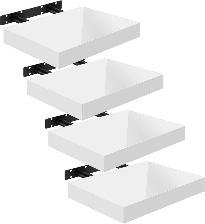 WOLTU Wandregal Volato Set von 4 Regalen Wandboard freischwebend Schweberegal CD DVD Regal Bücherreg
