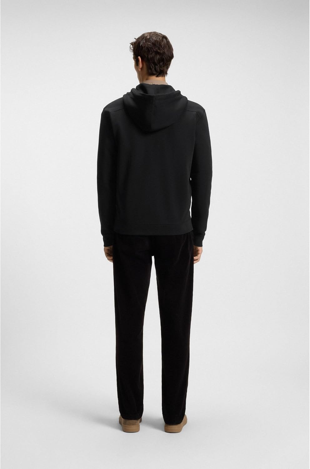BOSS Herren Zetalky Hoodie aus Baumwoll-Terry mit tonalem Logo-Aufnäher und Reissverschluss L Black1