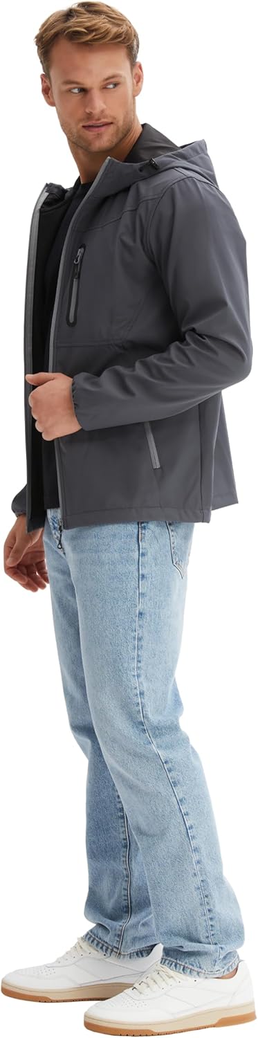 Morgenstern Softshelljacke Regenjacke Herren Wasserabweisend Atmungsaktiv M Grau, M Grau