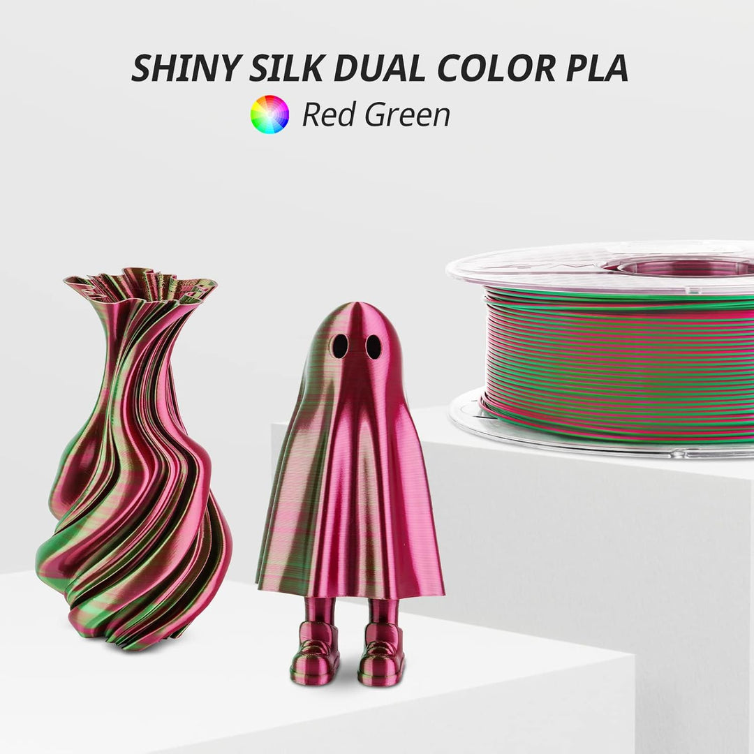 AMOLEN 3D Drucker Filament zweifarbig pla, Silk Dual Color PLA Filament 1.75mm,Multiple Color PLA Fi