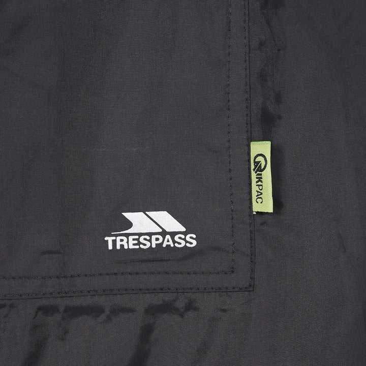 Trespass Kompakt Zusammenrollbarer Qikpac Poncho S Schwarz, S Schwarz