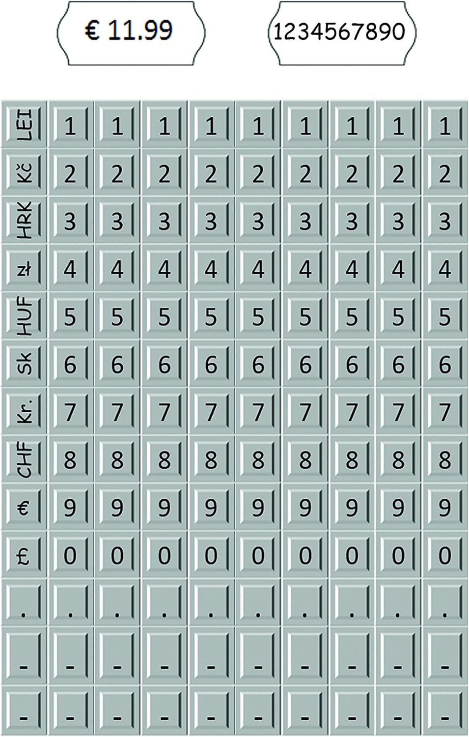 Original Meto ProLine S, Profi Preisauszeichner Set 9505477 (1-zeilig, 10-stellig für 26 x 12 mm Eti