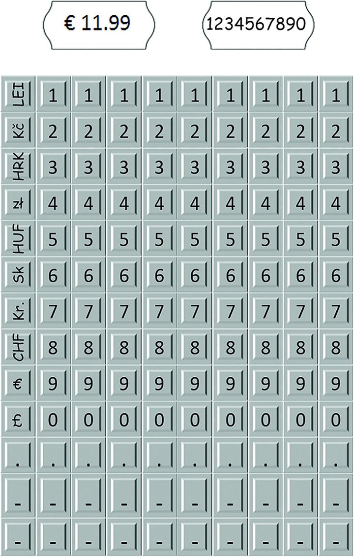 Original Meto ProLine S, Profi Preisauszeichner Set 9505477 (1-zeilig, 10-stellig für 26 x 12 mm Eti