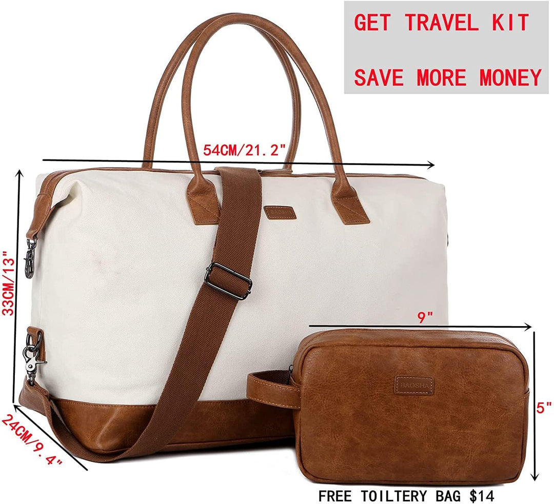 BAOSHA Damen Canvas Weekender Reise Sport Seesack Handgepäck Reisetasche Grosse Krankenhaustasche mi