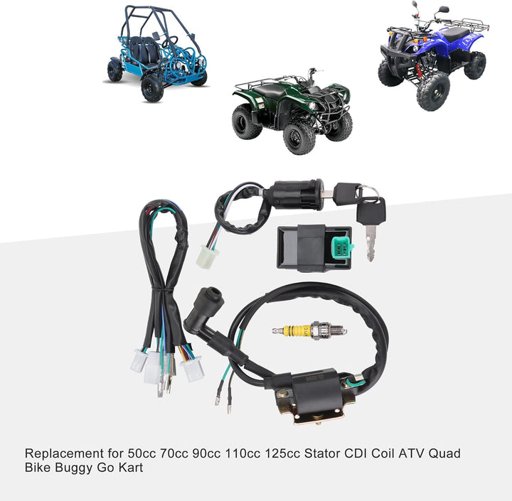 GOOFIT Zündung Rebuilt Kit Kabelbaum Ersatz für 50cc 70cc 90cc 110cc 125cc Stator CDI Coil ATV Quad