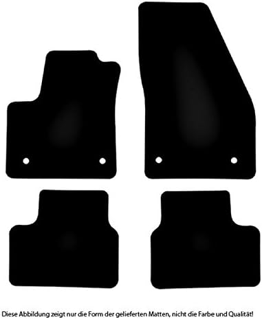 Bär-AfC Auto Fussmatten Royal passend für Opel Meriva Typ B 2010-2017, Autoteppiche Velours Schwarz,