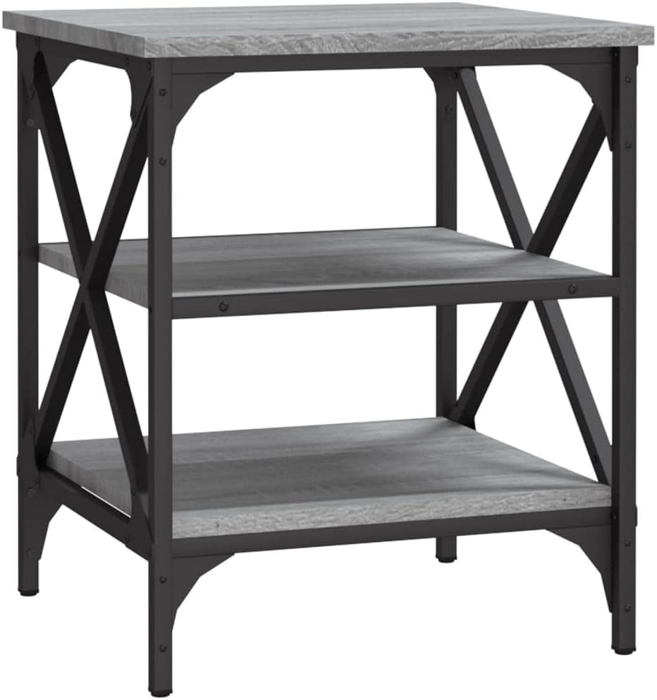 FIRBNUS Beistelltisch Grau Sonoma 40x42x50 cm Beistelltisch Schmal Beistelltisch mit Stauraum Beiste