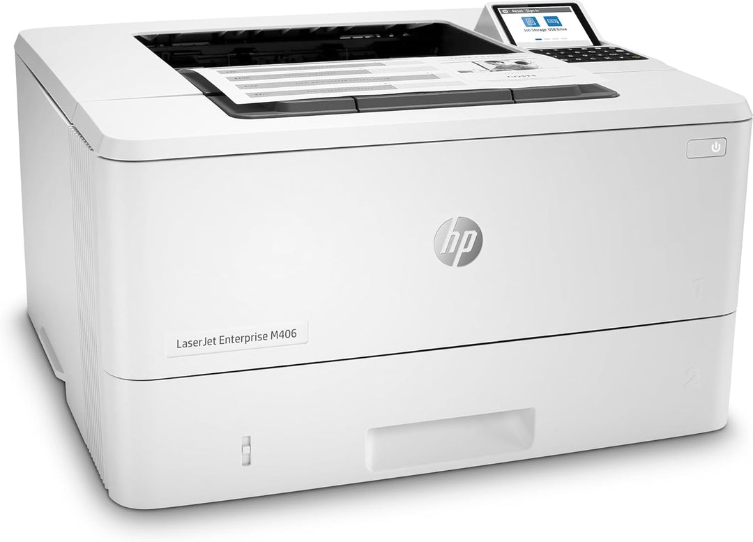 HP LaserJet Enterprise M406dn Farbig Laserdrucker (Drucker, LAN, Duplex, 350-Blatt Papierfach) weiss