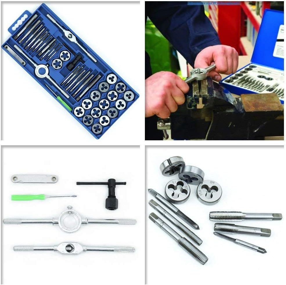 HENGMEI 40 teilig Gewindeschneidsatz Gewindeschneidwerkzeug-Satz Fein Gewinde Schneider Bohrer Werkz