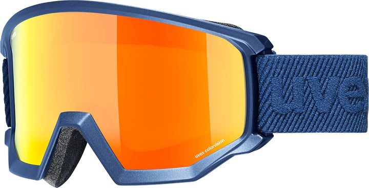 Uvex Unisex Athletic Cv Skibrille (1er Pack) Einheitsgrösse navy matt/orange-green, Einheitsgrösse n