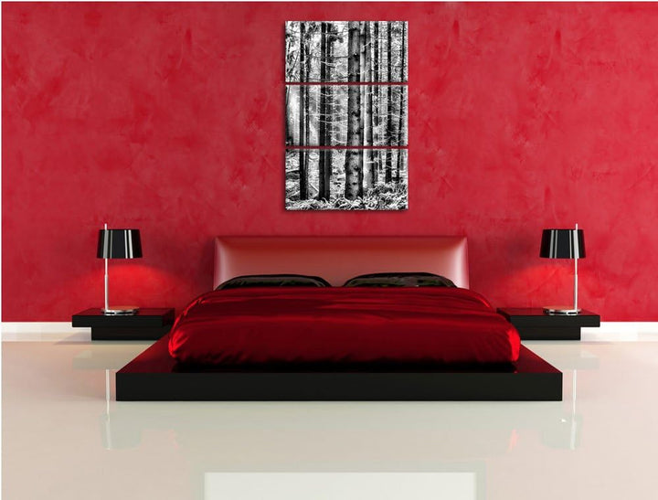 Pixxprint Winterwald als Leinwandbild/Grösse: 3 Teilig (120x80) cm/Wandbild/Kunstdruck/fertig bespan