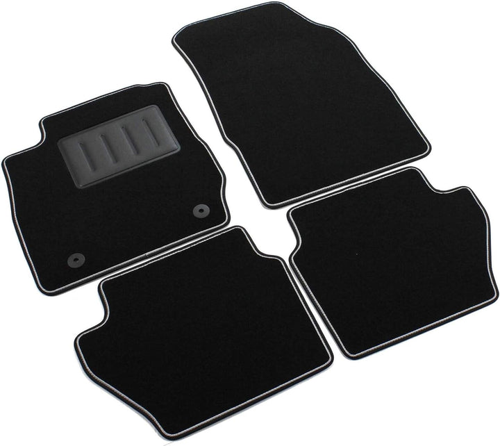 Das Teppich Auto, sprint01302, Fussmatten Teppiche Schwarz Rutschfest, verstärkter Rand, zweifarbig,