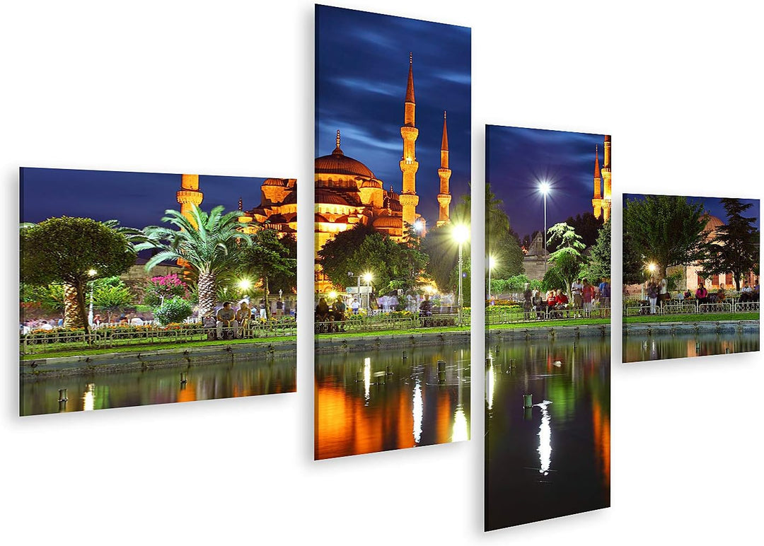 islandburner Bild auf Leinwand Blaue Moschee Istanbul Türkei Bilder Wandbilder Poster Leinwand 150x8