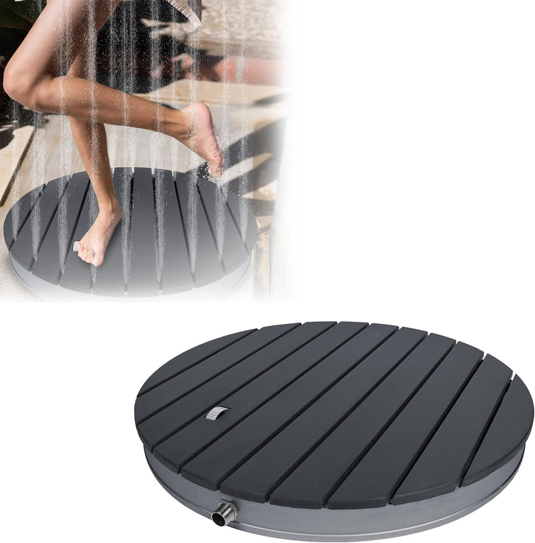 AufuN Gartendusche Aussendusche aus WPC/Aluminium, Mobile Bodendusche Campingdusche mit rutschfeste