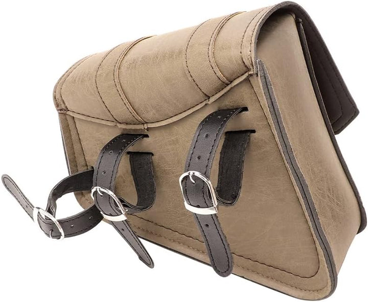 evomosa Motorrad Satteltasche PU Leder Universal Motorräder Werkzeugtaschen Khaki (B-Rechte Seite),