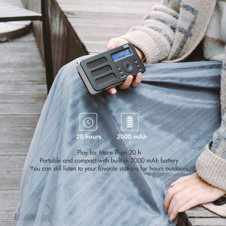 August MB225 - Tragbares Radio mit DAB+ / DAB/FM RDS-Funktion 40 Presets digitaler Radiowecker Stere