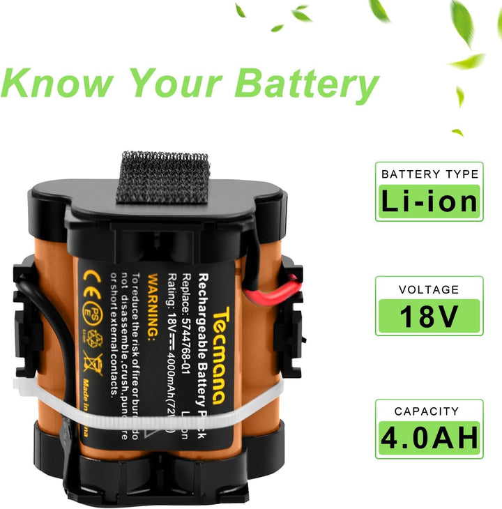 Tecmana 2.5Ah 18V Lithium Akku Kompatibel mit Gardena Mähroboter R38Li, R40Li, R45Li, R50Li, R70Li,