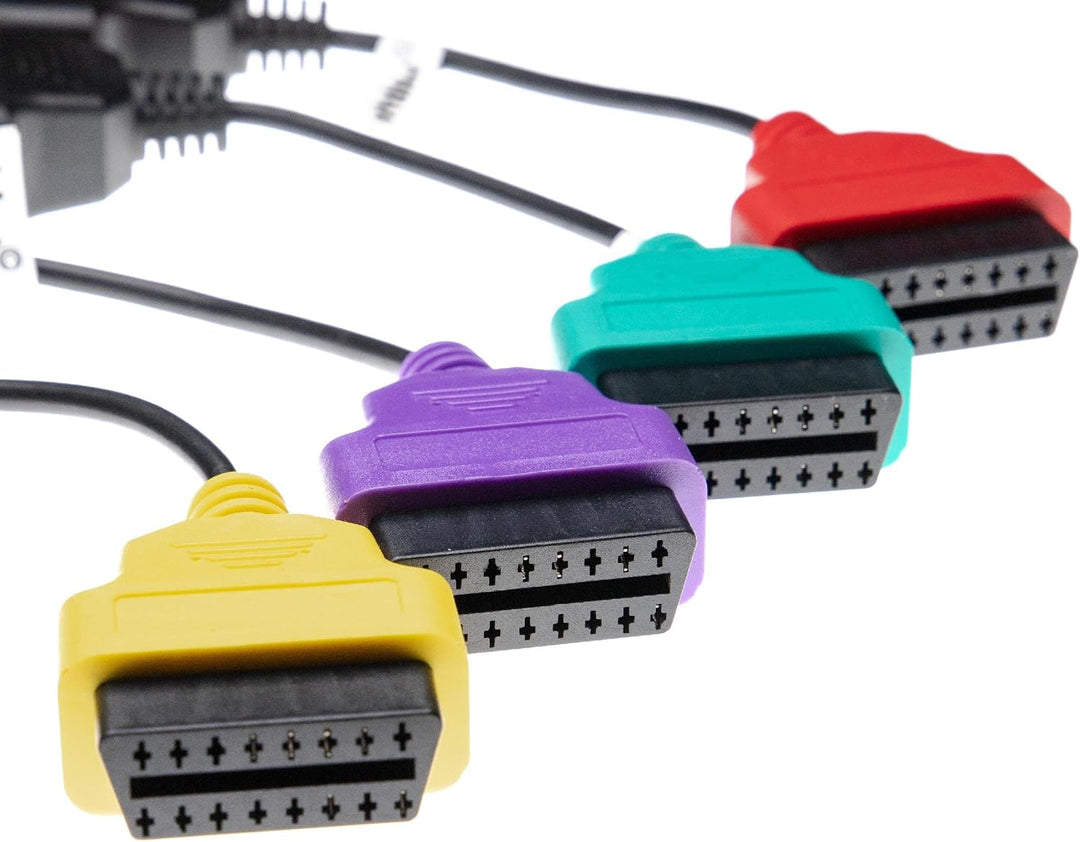 vhbw 4x OBD2 Adapter-Set 4-tlg. 16Pin-OBD1 auf OBD2 kompatibel mit Alfa Romeo Giulietta, MiTo, GT, G