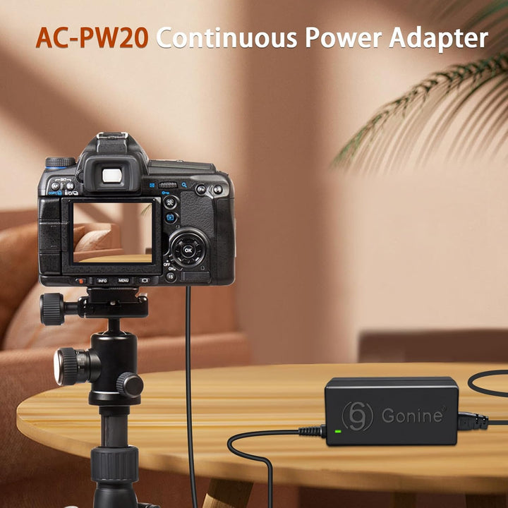 Gonine AC-PW20 Netzteil NP-FW50 Dummy Akku Kit für Sony Alpha ZV-E10 A7 A7R A7S A7II A7RII A7SII A65