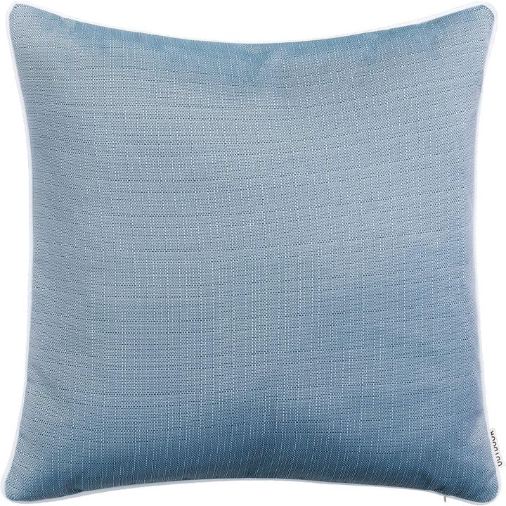 Brandsseller 6er Set Outdoor Kissen 45x45 cm – Wetterfeste Zierkissen mit Paspel in Walzoptik – Wass