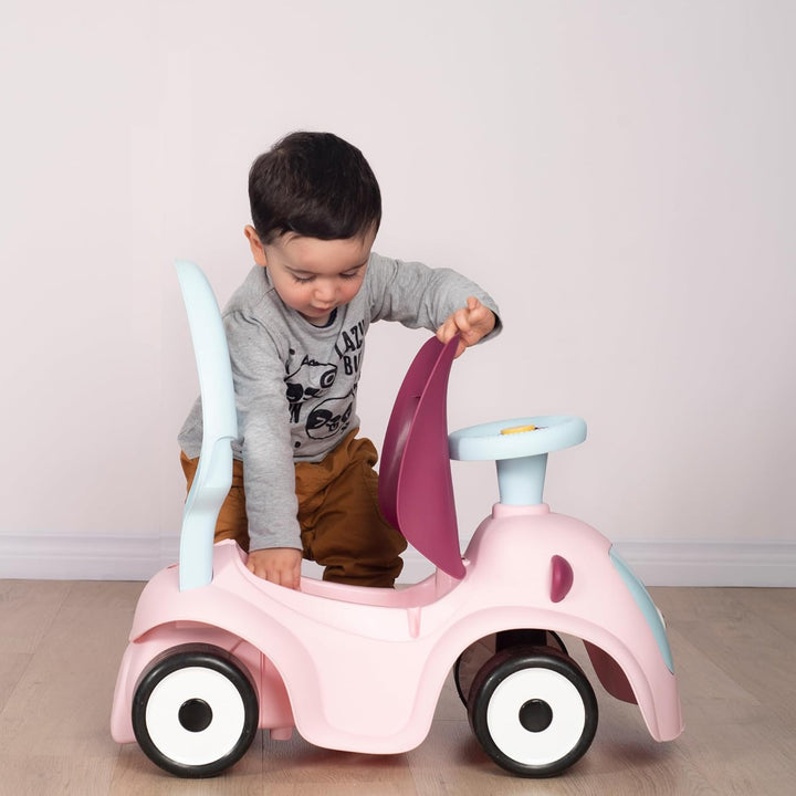 Smoby - Maestro Balade Rose - Komfortables Rutscherfahrzeug mit 3 Verwendungsfunktionen, Schiebewage