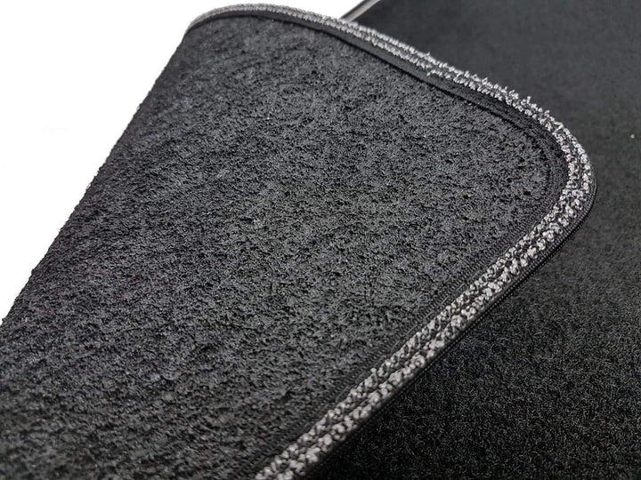 Das Teppich Auto, sprint00603, Fußmatten Teppiche Schwarz rutschfest, verstärkter Rand, zweifarbig