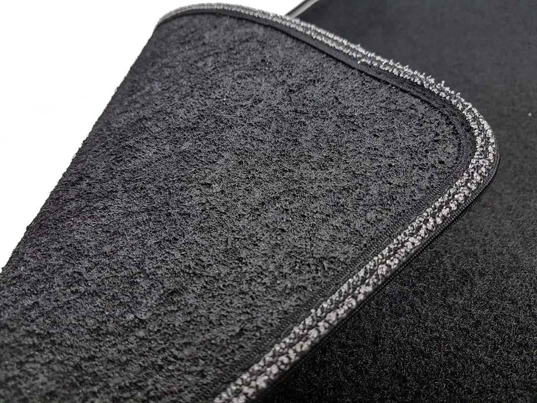 Das Teppich Auto, sprint00606, Fußmatten Teppiche Schwarz rutschfest, verstärkter Rand, zweifarbig