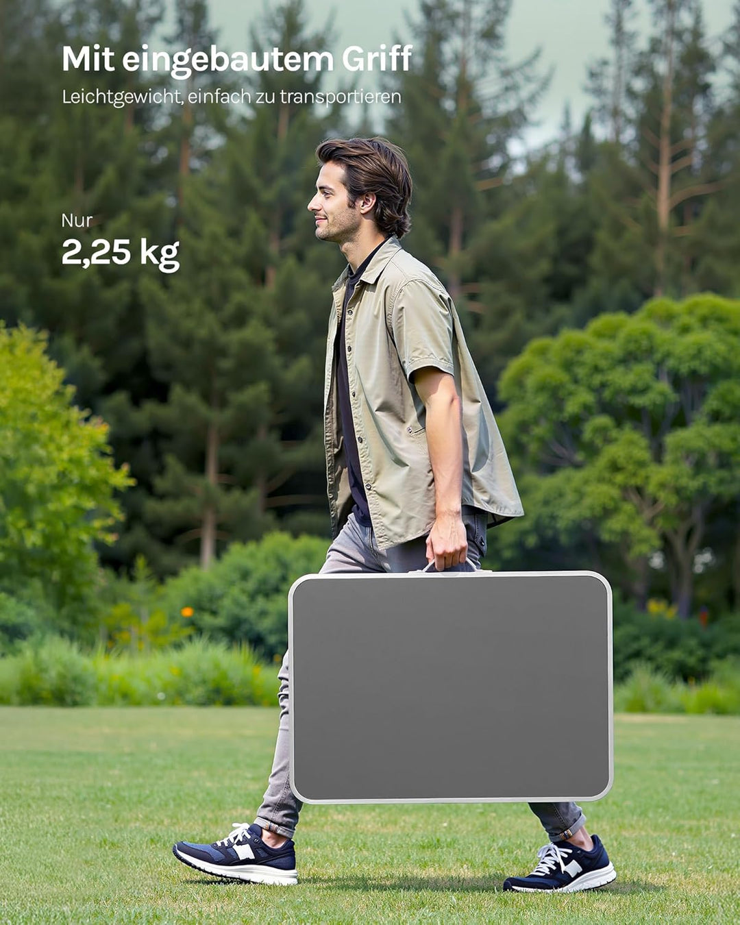 WOLTU Campingtisch Klapptisch Reisetisch mit Griff, 70x50x60cm(LxBxH) zusammenklappbar Gartentisch a