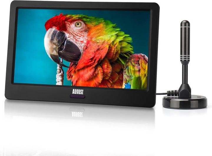 Tragbarer Mini Fernseher - August DA900D - 9 Zoll mit Akku - Portabler hochauflösender LCD TV mit DV