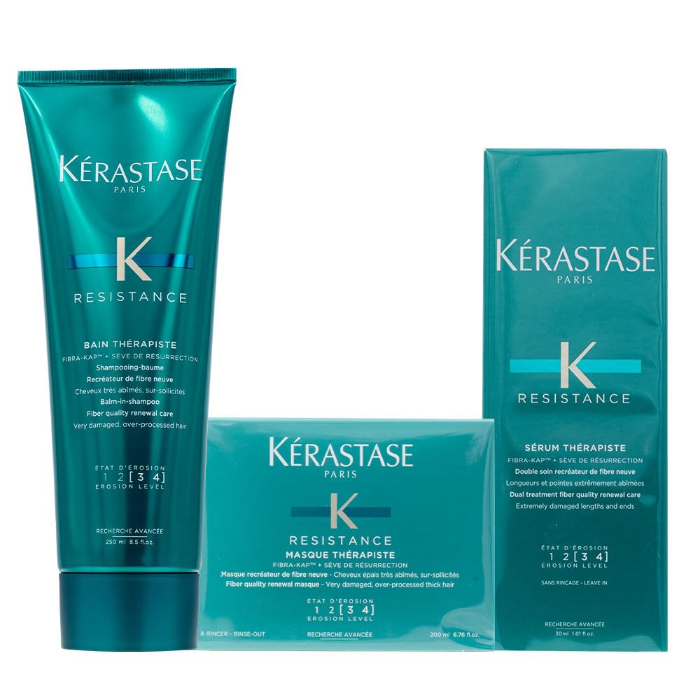 Kérastase Resistance Therapiste Shampoo 250ml, Masque 200ml and Serum 30ml Trio